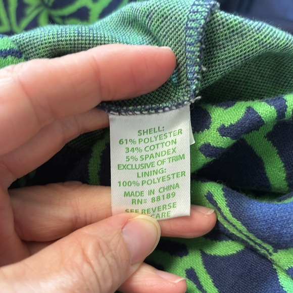 Lilly Pulitzer Evie dress in Ring Pop green navy blue size XS Stretchy - Picture 7 of 7